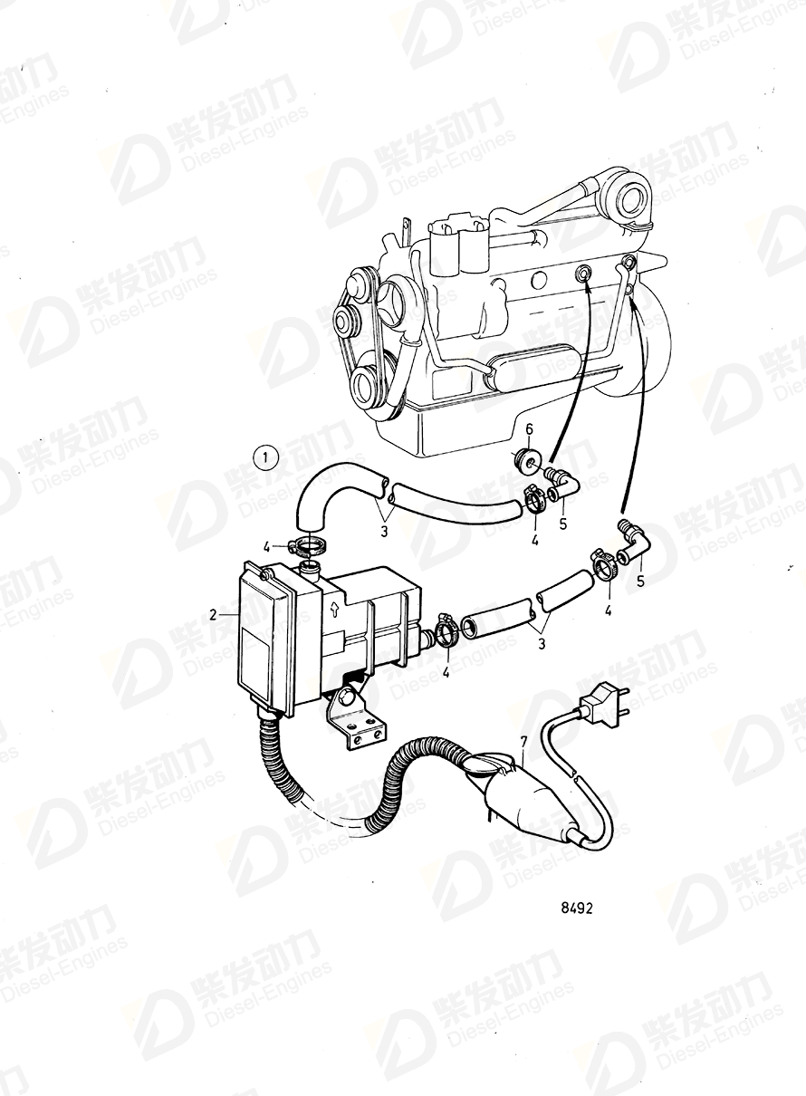 VOLVO Engine heater 822352 Drawing
